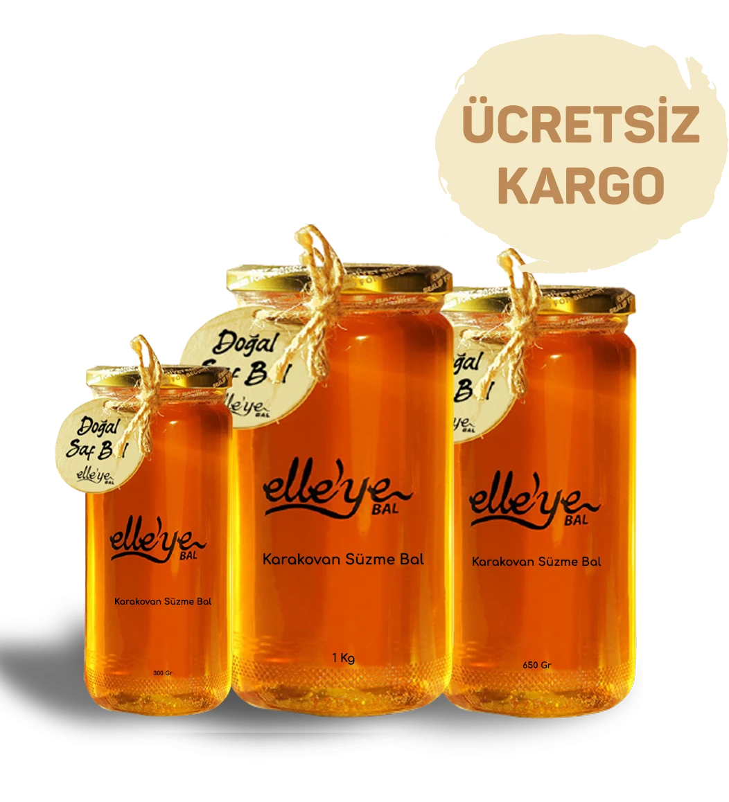 elle’ye Doğal Bal Karakovan Süzme Balı 1 Kg + 650 Gr + 300 Gr