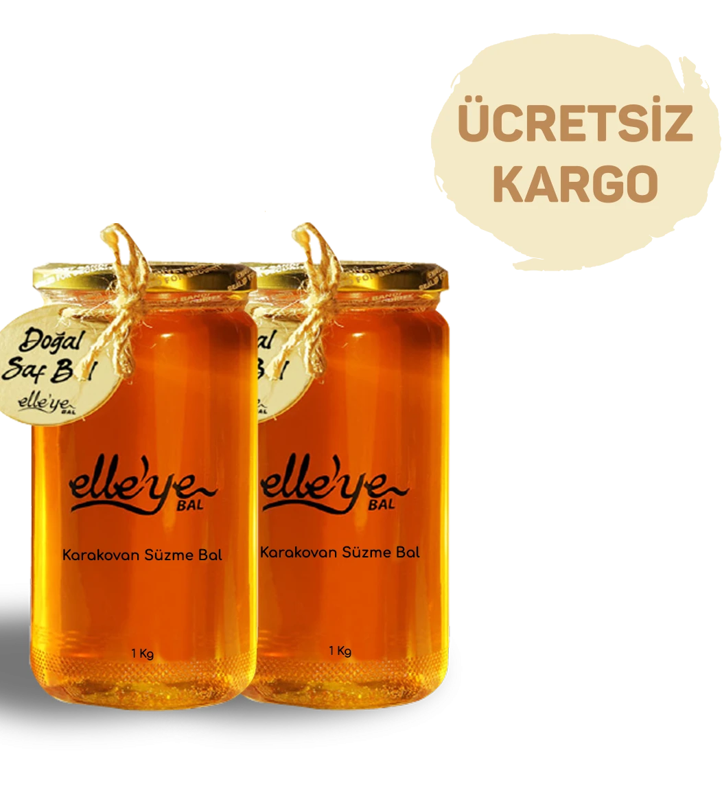 elle’ye Doğal Bal Karakovan Süzme Bal 1 Kg + 1 Kg