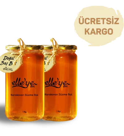elle’ye Doğal Bal Karakovan Süzme Bal 1 Kg + 1 Kg